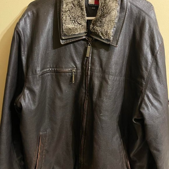 Tommy Hilfiger Leather and FUR jacket - Picture 1 of 5